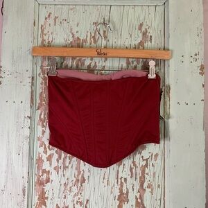Women’s NWT URBAN dark red and pink corset size M #romantic #coquette #preppy